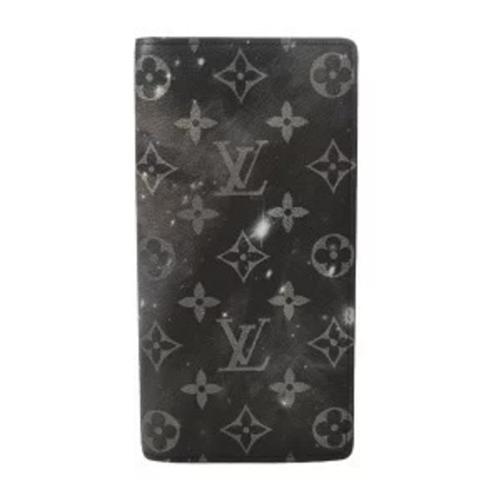 Louis Vuitton Monogram Galaxy Portefeuille Brazza Black Leather Long Wallet